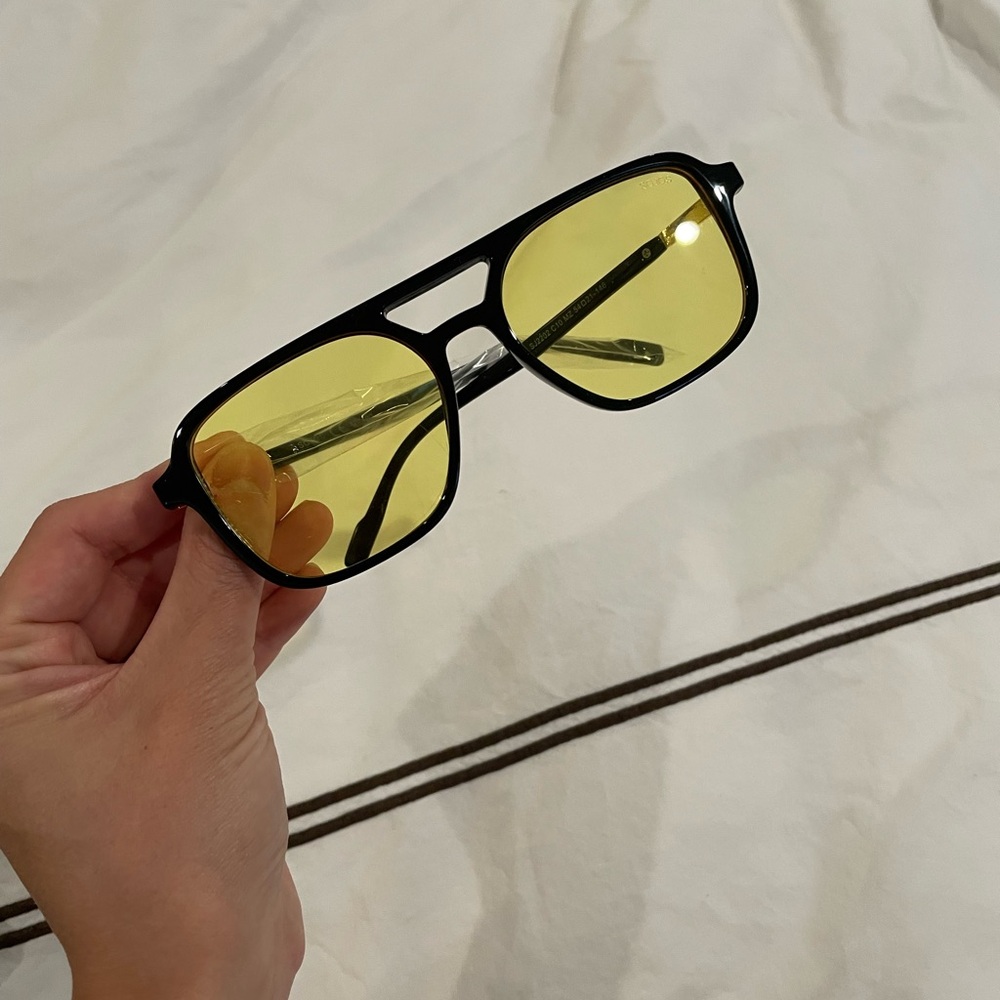 Sojos Retro aviator sunglasses yellow tint brand new
